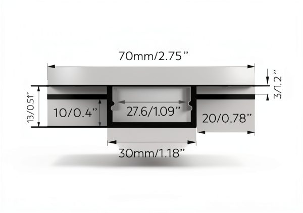 SuperLightingLED 360° Flexible Aluminum LED Channel SLL-P3013 30mm-2
