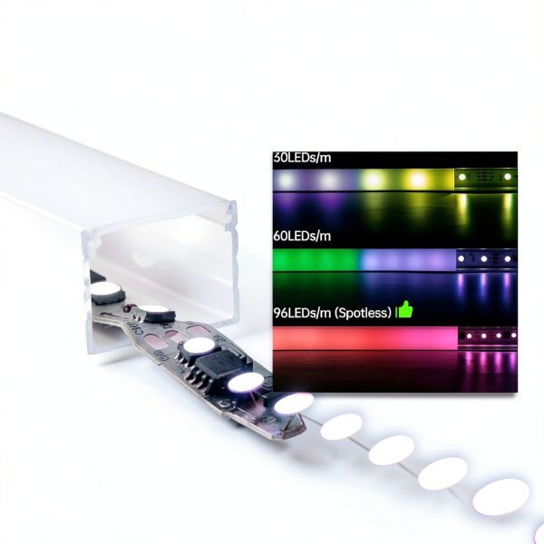 Muzata LED Aluminum Channel U1SW Spotless Waterproof 16mm x 12mm-2