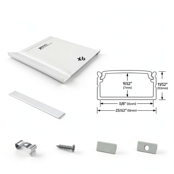 LED Strip Channel Muzata U102 Aluminum with White Diffuser 39in-1