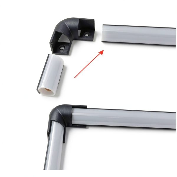HAMRVL LED Channel Corner Connector 45x45mm Black 90° Aluminum-1