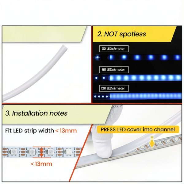 Muzata U106 LED Channel Aluminum Profile Flexible 6in Bend 10-Pack-1