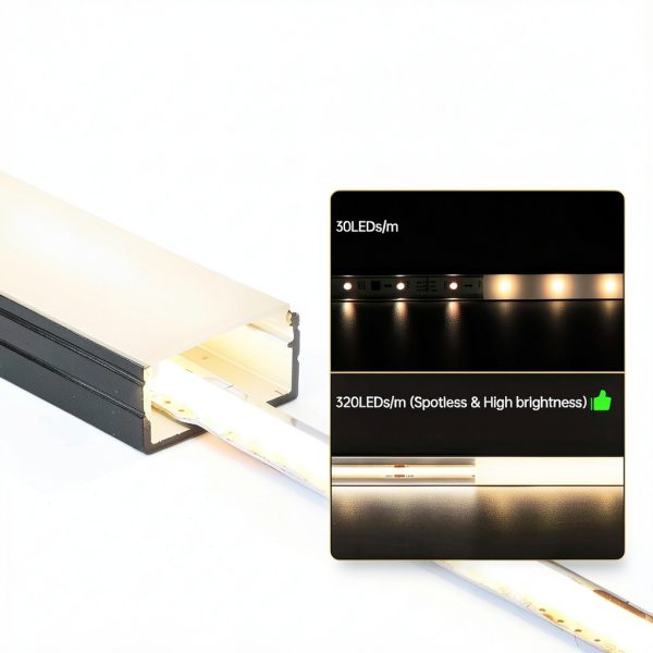 LED Strip Channel Muzata U102 Aluminum with White Diffuser 39in-3