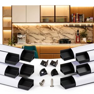 Muzata V Shape LED Aluminum Channel 10pcs 6.6ft Milky White Diffuser-0
