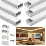 LED Strip Channel Muzata U102 Aluminum with White Diffuser 39in-0