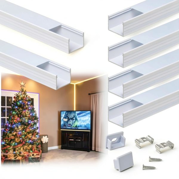 Muzata LED Aluminum Channel U1SW Spotless Waterproof 16mm x 12mm-0