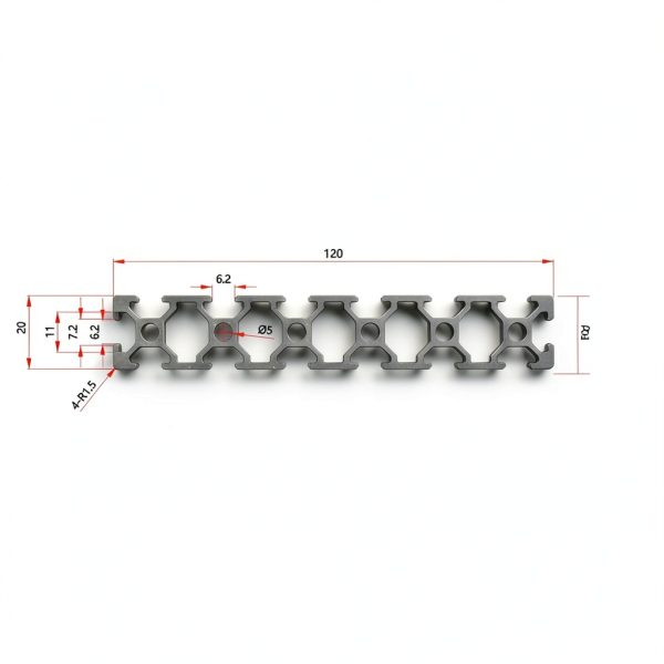 Kwweeoo 20120 T Slot Aluminum Extrusion 250mm Silver Linear Rail Frame-1