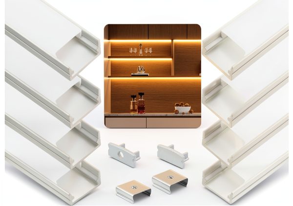 DEIGCYU LED Aluminum Channel U‑Shape 12mm Fit with Milky Diffuser 10-0