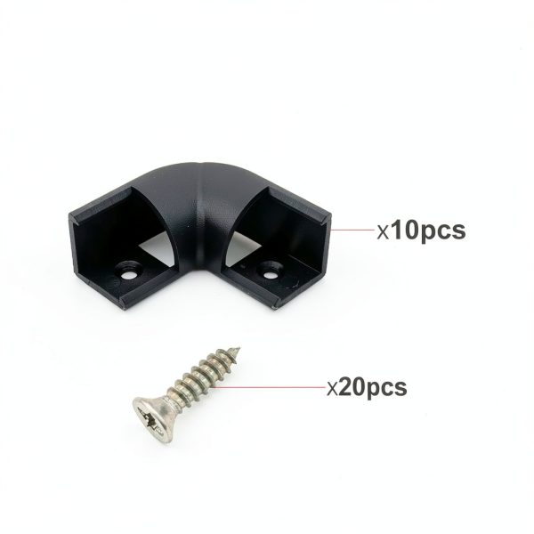 HAMRVL LED Channel Corner Connector 45x45mm Black 90° Aluminum-5