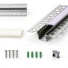 Glooglitter LED Diffuser Channel 0.49" White 10‑Pack Aluminum-2
