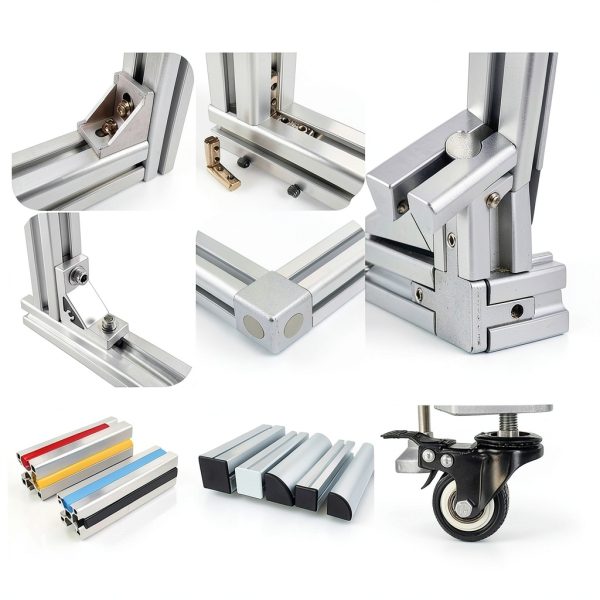 Kwweeoo 20120 T Slot Aluminum Extrusion 250mm Silver Linear Rail Frame-3