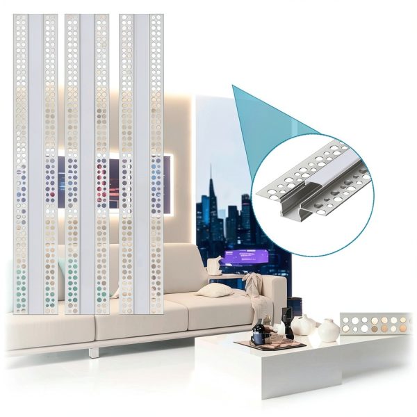Glooglitter LED Diffuser Channel 0.49" White 10‑Pack Aluminum-4