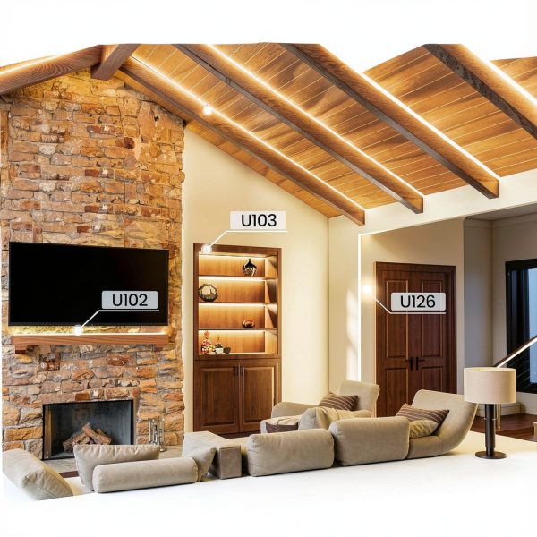 LED Strip Channel Muzata U102 Aluminum with White Diffuser 39in-5