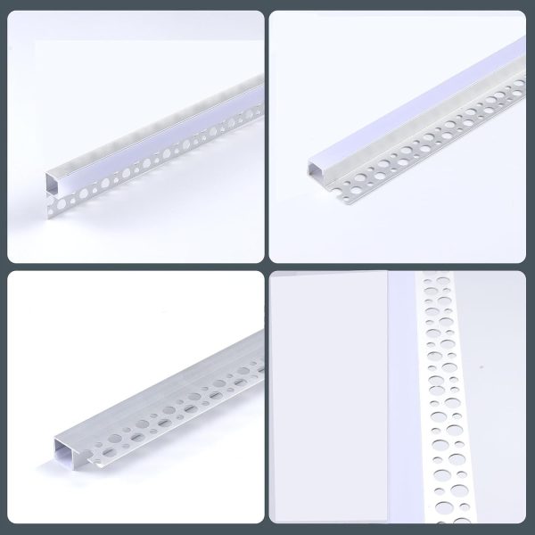 LED Channel 6 Pack Trimless Aluminum Profile with Milky Diffuser HQZM-4