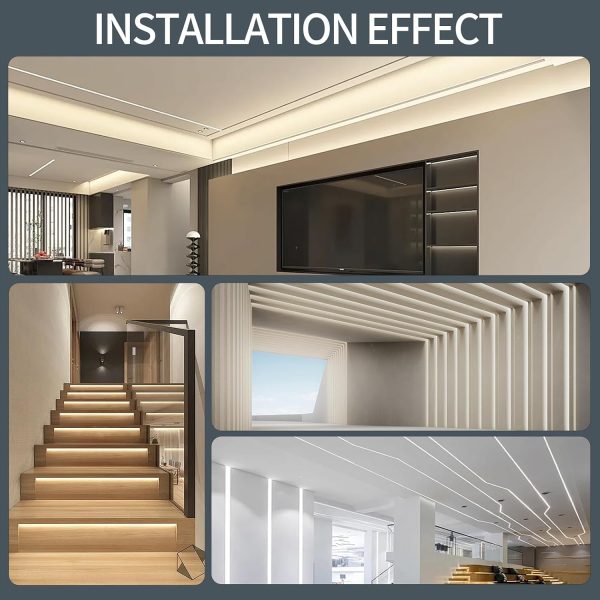 LED Channel 6 Pack Trimless Aluminum Profile with Milky Diffuser HQZM-3