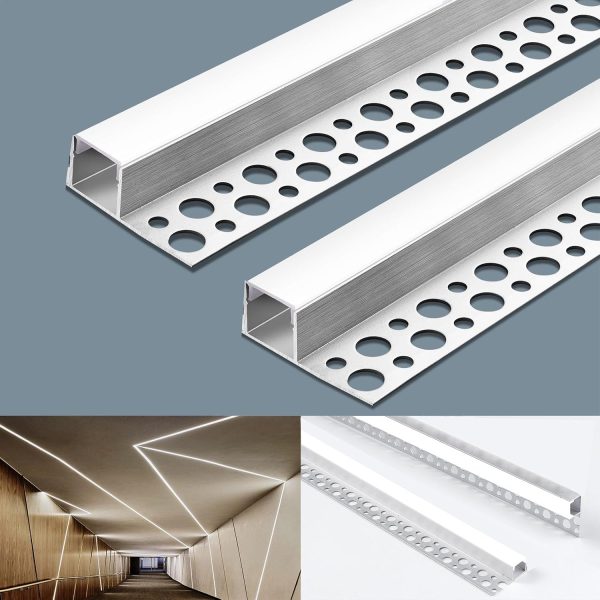 LED Channel 6 Pack Trimless Aluminum Profile with Milky Diffuser HQZM-0