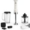 KitchenAid Go Cordless Hand Blender with Accessories - battery included, KHBRV75, Porcelain White-0