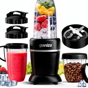 Ganiza Blender for Smoothies, 14 Pcs Smoothie Blender for Kitchen, Max 1300W Portable Blenders for Shakes Ice Crushing Grinding & More with 2 X 37 oz, 23 oz Cups, Perfect for Home & On - the - Go-0