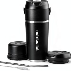 nutribullet Flip Portable Blender with Insulated Cup, Cordless, Black, NBPB50350AK-0