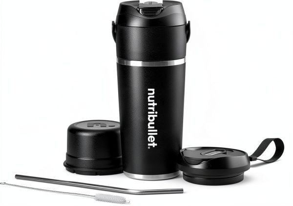 nutribullet Flip Portable Blender with Insulated Cup, Cordless, Black, NBPB50350AK-0